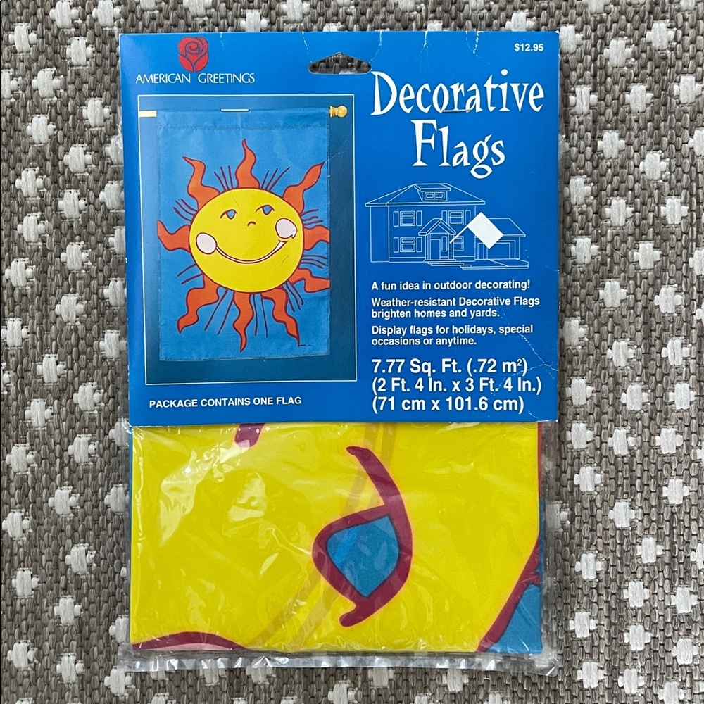 American Greetings Sun Design Decorative Flag - Yellow and Red